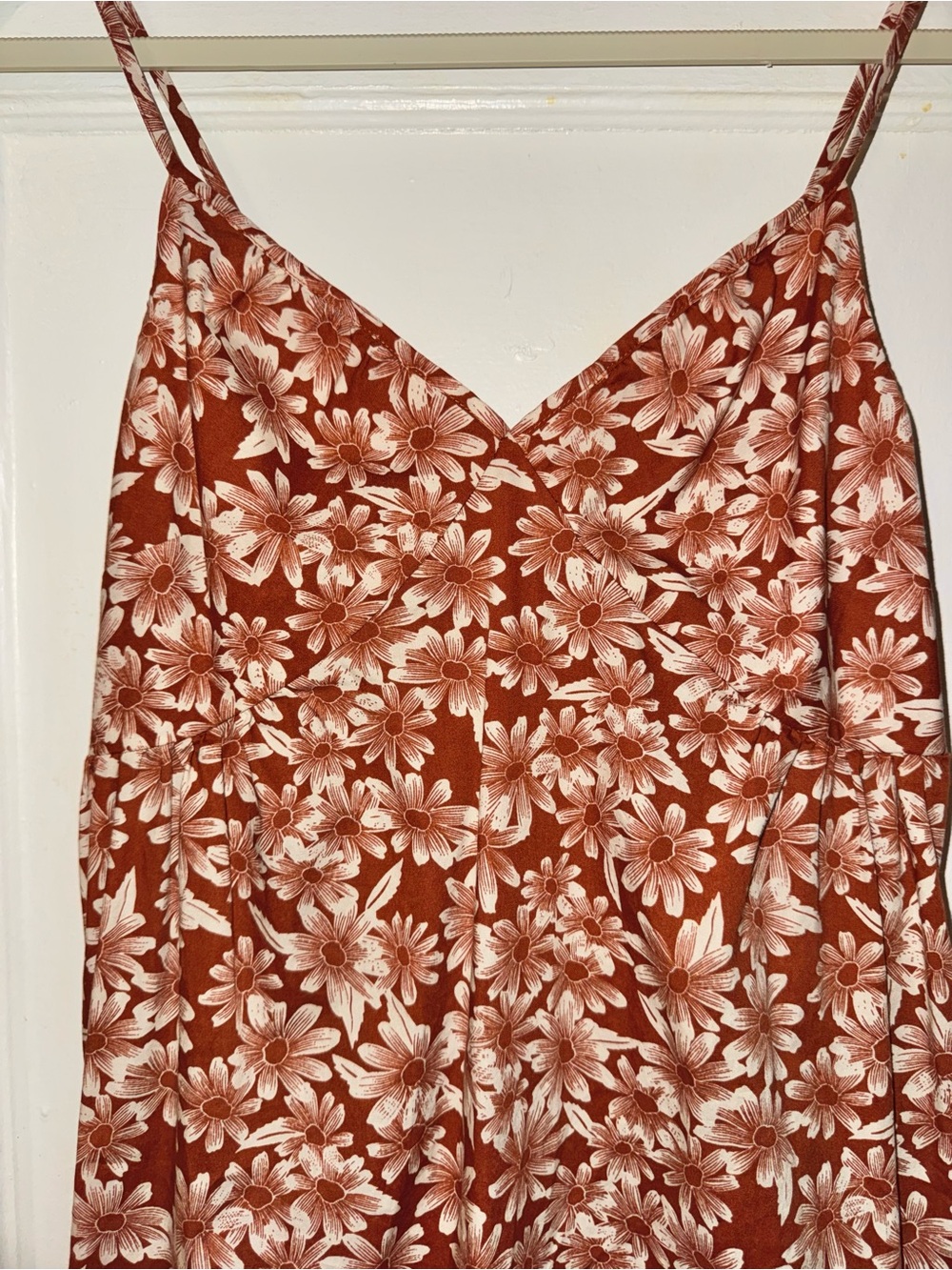 GAP Cotton Midi Dress in Orange Floral Print